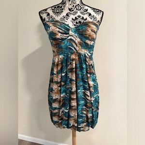 Wet Seal Strapless Animal Print Dress
